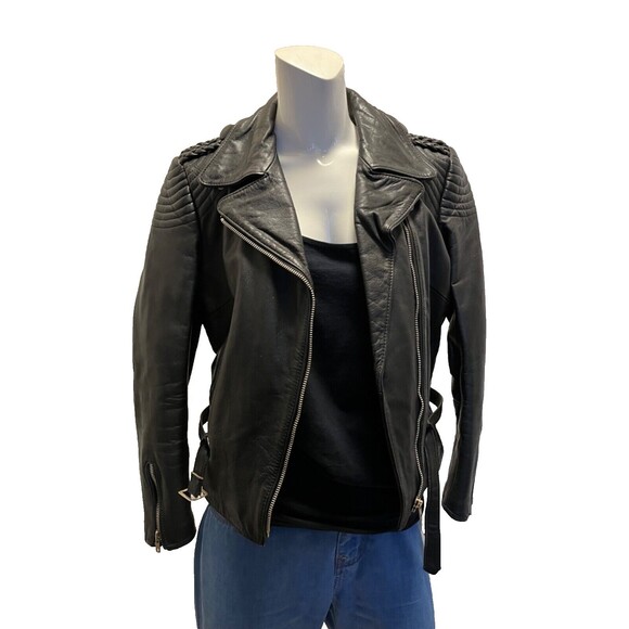 HARLEY DAVIDSON HEIN GERICKE Women's Vtg 80s Black Leather Motorcycle Jacket Sm - Picture 1 of 12